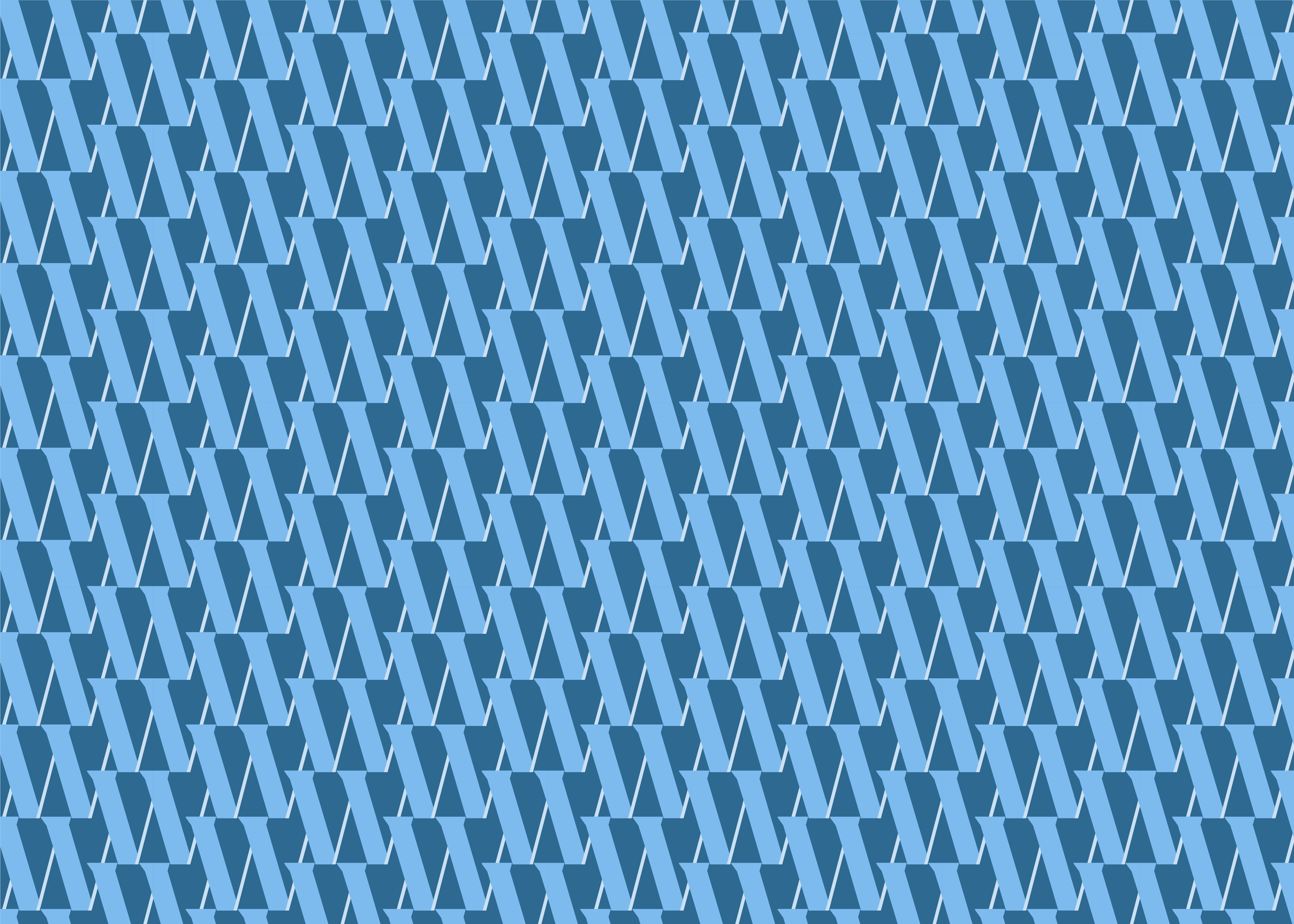 A seamless geometric pattern of overlapping blue parallelograms on a lighter blue background, creating a repeating, interlocking effect.