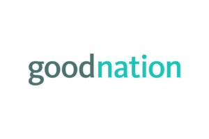 The image shows the word goodnation on a white background. Good is in dark gray and nation is in teal, both in a clean, sans-serif font.